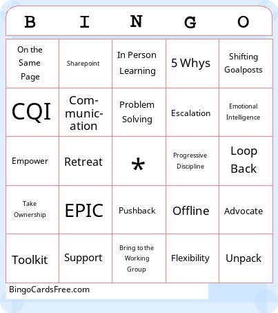 Office Buzzword Bingo Cards Free Pdf Printable Game, Title: BINGO