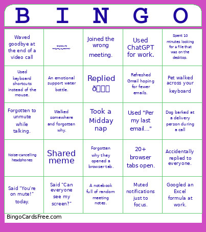 OFFICE EDITION Bingo Card