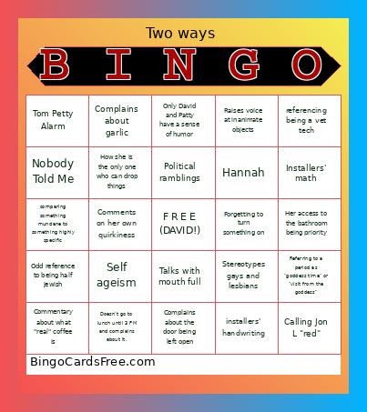 Office Bingo Card