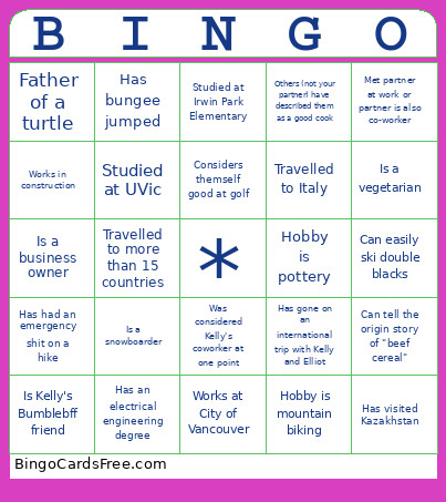 Official Bingo Card