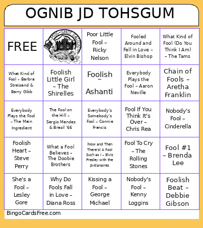 OGNIB JD TOHSGUM Bingo Card