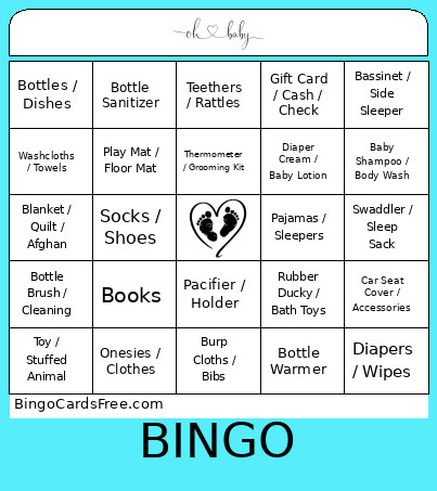 Oh, Baby Bingo Card