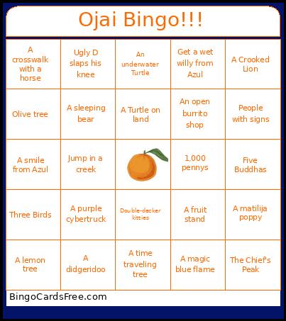 Ojai Bingo!!!