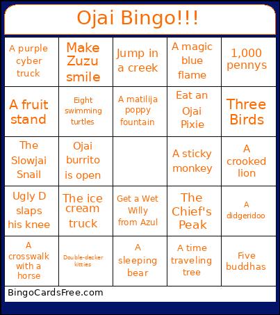 Ojai !!! Bingo Card