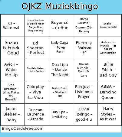 OJKZ Muziekbingo