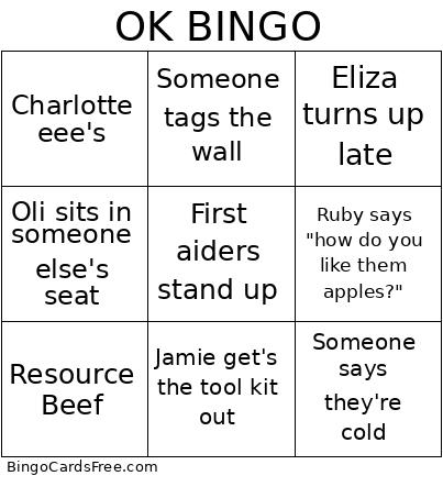 OK Bingo Card