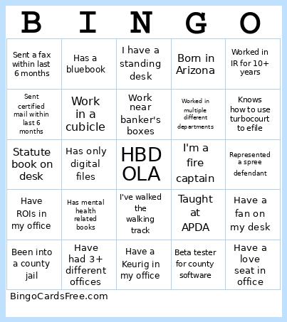 OLA Party  Bingo