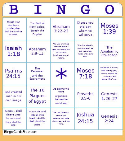 Old Testament Doctrinal Mastery 1 Bingo Card