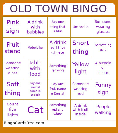 OLD TOWN Bingo Card