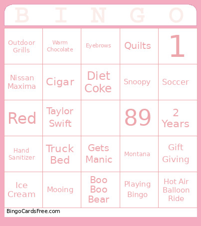 Olivias Bach Bingo Card