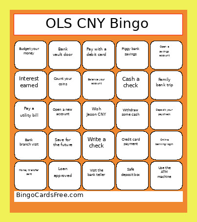 OLS CNY Bingo Card