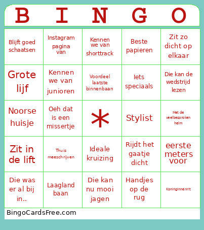 Olympische Spelen Bingo Card