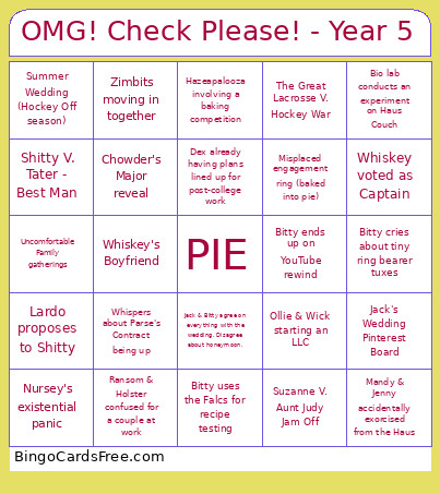 OMG! Check Please! - Year 5 Bingo Card