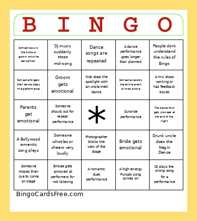 Omkar Sangeet Bingo Card