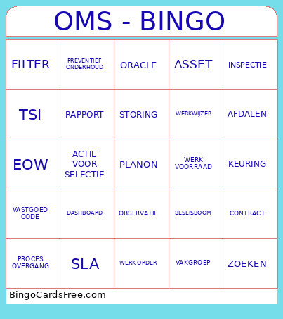 OMS - Bingo Card