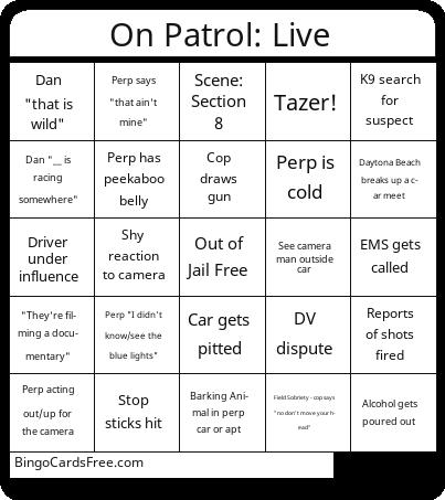 On Patrol: Live Bingo