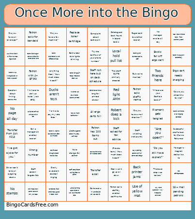 Once More Into The Bingo Card
