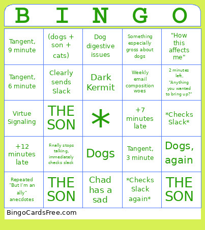 One On One Bingo Card