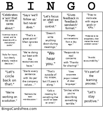 #oneteam Bingo Card