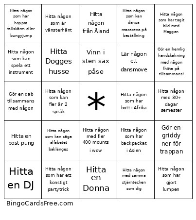 Onetotwentyfive Bingo Card