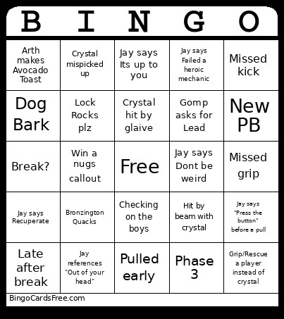 OnlyFlasks Raid Bingo Card