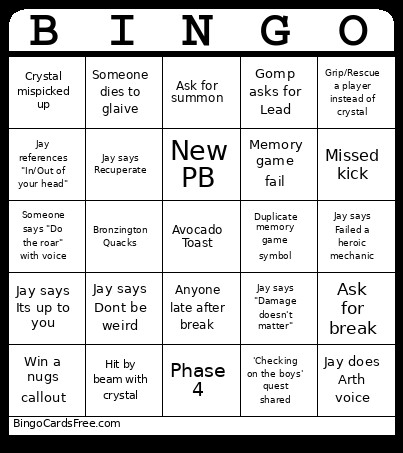 OnlyFlasks Raid Bingo Card