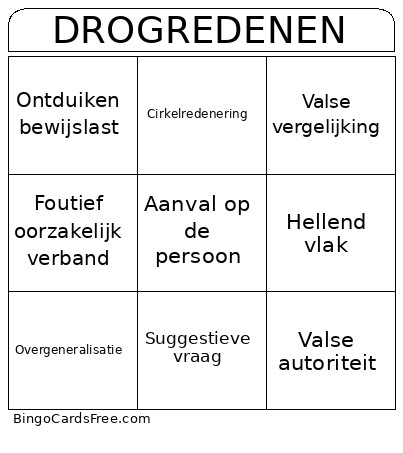 Ontmasker De Drogreden Bingo Card