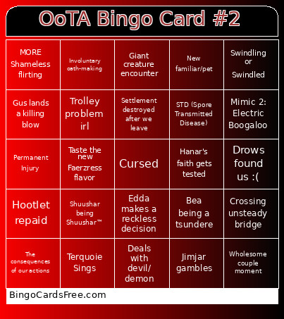 OoTA #2 Bingo Card