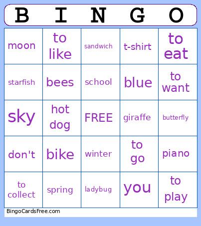 Oral Review 6 Bingo Card 2