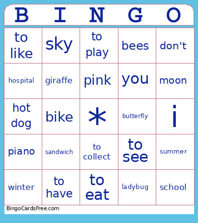 Oral Review 6 Bingo Card