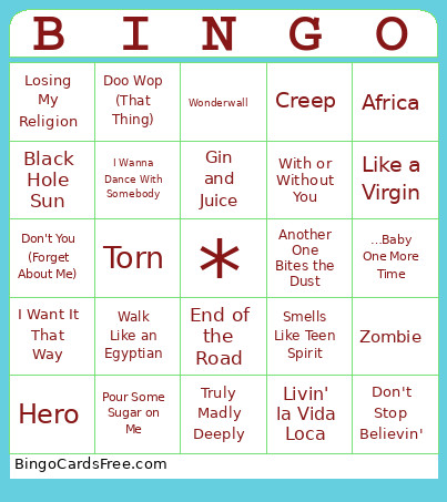 ORGS BBQ Bingo Card