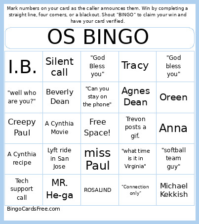 OS Bingo Card