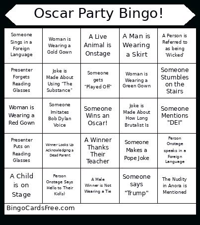 Oscar Party ! Bingo Card