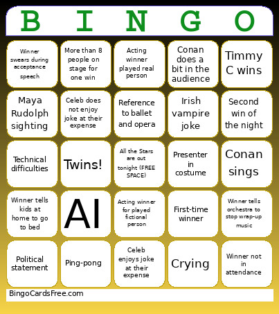 Oscars 2026 Bingo Card