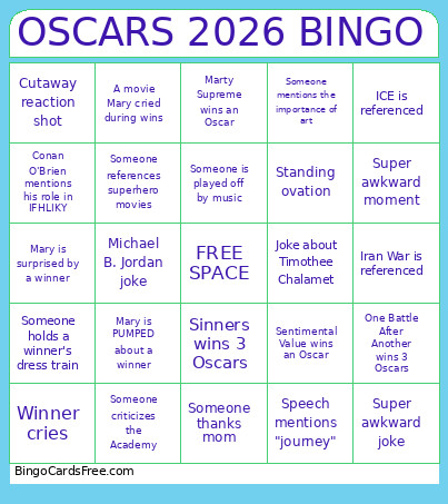 OSCARS 2026 Bingo Card 4