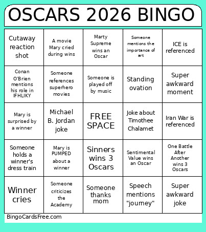OSCARS 2026 Bingo Card 3