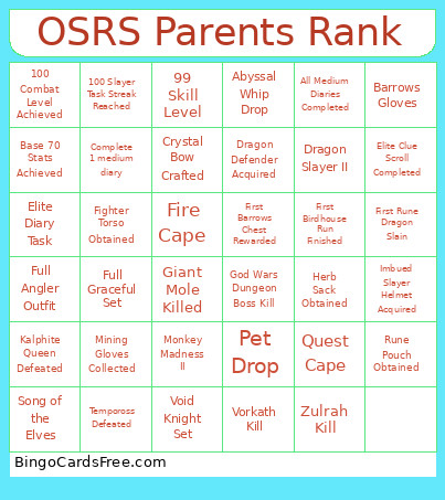 Osrsparentsrank Bingo Card