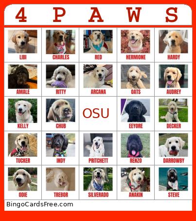OSU 4 Paws Bingo