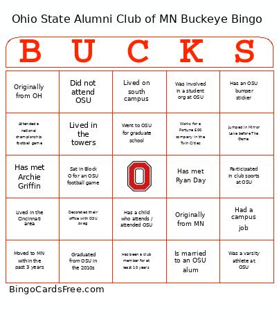 OSU Bingo Card