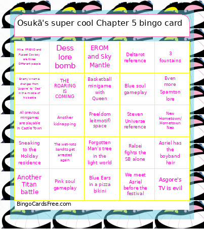 Osukã's Super Cool Chapter 5 Bingo Card