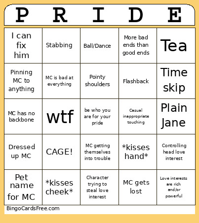 Otome Bingo Card