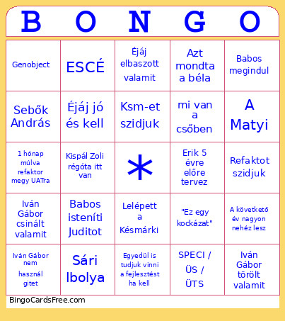 OTP Faktoring Bingo Card