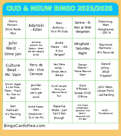 OUD & NIEUW 2025/2026 Bingo Card
