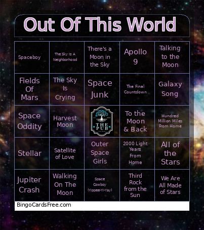 Out Of This World Bingo Card