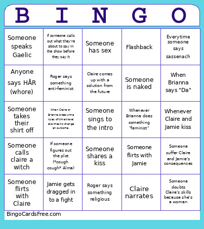 Outlandish Bingo Card