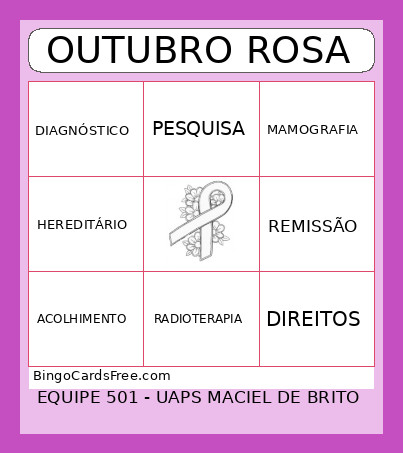 OUTUBRO ROSA Bingo Card