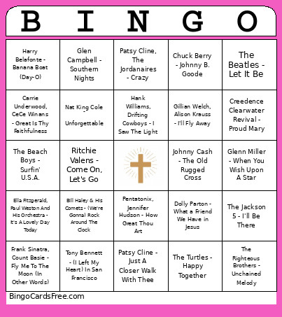 Over 80s Luncheon Bingo Card
