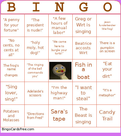 Over The Garden Wall Bingo Card