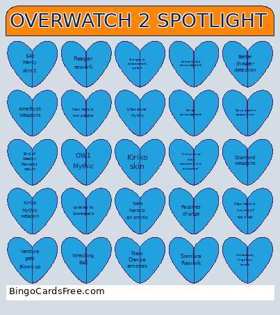 OVERWATCH 2 SPOTLIGHT Bingo Card