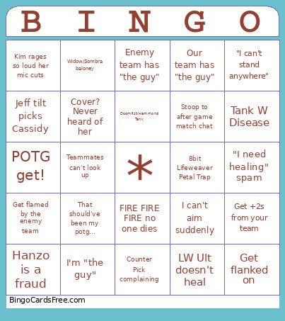 Overwatch QP Anti-Tilt Bingo Card